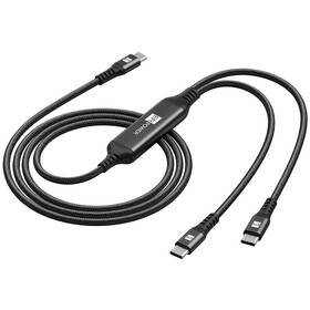 Kabel ERPOWER Cable Spliter USB-C/2× USB-C, 1,5m černý

