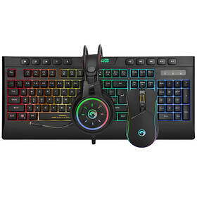 Klávesnice s myší Marvo CM305, US + headset černá

