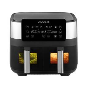 Fritéza horkovzdušná Concept FR8000 Double 8 l černá barva
