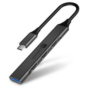 USB Hub Connect IT USB-C (1xUSB-A 3.0, 3xUSB-A 2.0) šedý

