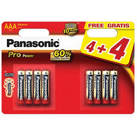 Baterie alkalická Panasonic Pro Power AAA, LR03, blistr 4+4ks 

