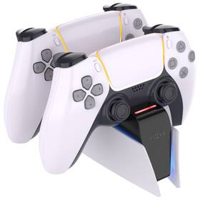 Dokovací stanice FIXED pro dva bezdrátové ovladače DualSense PlayStation 5 černá/bílá


