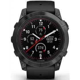 Chytré hodinky Garmin fenix 7X Pro Sapphire Solar - Titan Carbon Grey / Black Silicone Band 

