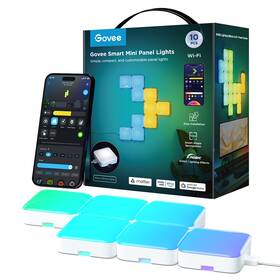 Nástěnné svítidlo Govee Smart mini RGBIC panely, Matter (10 ks) bílé

