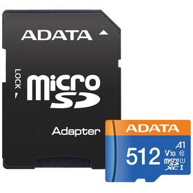Paměťová karta ADATA Premier MicroSDXC 512GB UHS-I (100R/25W) + adaptér 

