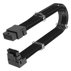 Adaptér AKASA G-Nexus PX16, 90° 12VHPWR Extension Cable, 12+4P male na 12+4P female, 30cm černý

