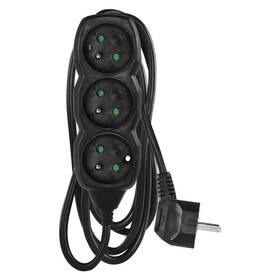 Kabel prodlužovací EMOS 3x zásuvka, 1,5 m černá

