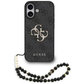 Kryt na mobil Guess PU 4G Metal Logo Strap na Apple iPhone 17 černý

