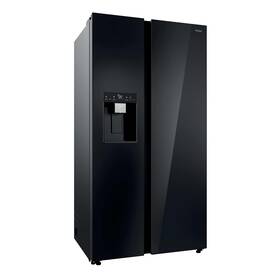 Americká lednice Haier HSW79F18DIGB černá/sklo


