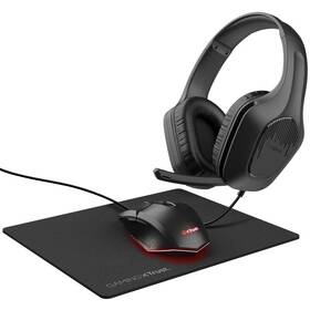 Herní set Trust GXT 790 3v1, headset + myš + podložka pod myš černý

