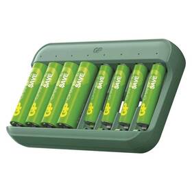 Baterie nabíjecí GP CHARGE & SAVE + 4×AA 1300 + 4×AAA 650 černá

