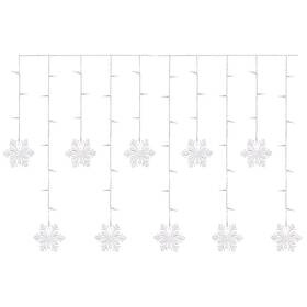 Vánoční osvětlení EMOS 60 LED závěs – vločky, 135 × 50 cm, vnitřní, studená bílá 

