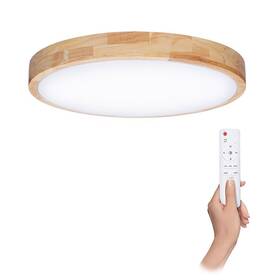 Stropní svítidlo Solight Solid Oak, 48W, s dálkovým ovladačem, 3360lm, 39cm, stmívání, studená/neutrální/teplá bílá hnědé

