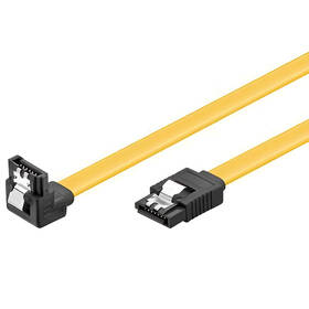 Kabel PremiumCord SATA 3.0 6GBs, kov.západka, 90°, 0,5m 


