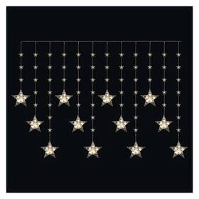 LED řetěz EMOS vánoční závěs – hvězdy, 170x85 cm, 3x AA, venkovní i vnitřní, teplá bílá, časovač průhledný

