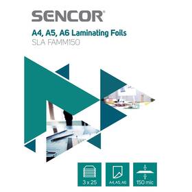 Laminovací fólie Sencor SLA FAMM150 A4, A5, A6, 150mic, 3x25 

