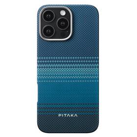 Kryt na mobil Pitaka Tactile Woven Moonrise na Apple iPhone 16 Pro černý/modrý

