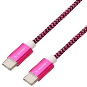 Kabel GoGEN USB-C / USB-C, 1m, opletený fialová barva
