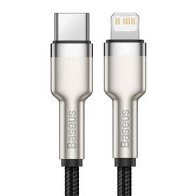 Kabel Baseus Cafule USB-C/Lightning PD 20W, 0,25m černý

