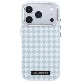 Kryt na mobil Karl Lagerfeld PU Houndstooth Resin Plate MagSafe na Apple iPhone 17 Pro modrý

