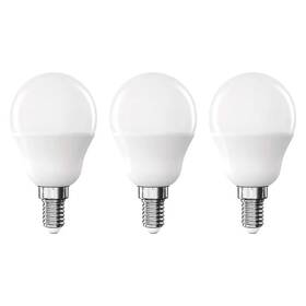 Žárovka LED EMOS Classic mini globe, 4,2W, 470lm, E14, teplá bílá (3 ks) 

