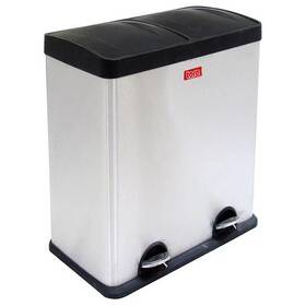 Odpadkový koš na tříděný odpad TORO 60 l černý/nerez


