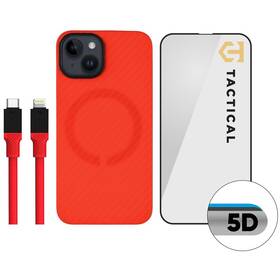 Kryt na mobil Tactical Limited Edition Combo na Apple iPhone 14 + sklo a kabel červený

