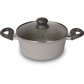 Kastrol s poklicí Lamart LT1267 STRIPE, 20 cm šedý


