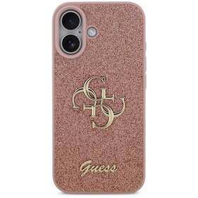 Kryt na mobil Guess PU Fixed Glitter 4G Metal Logo na Apple iPhone 17 růžový

