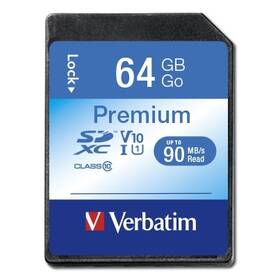 Paměťová karta Verbatim SDXC 64GB UHS-I V10 U1 (90R/10W) 
