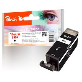 Inkoustová náplň Peach Canon PGI-520BK, 19 ml černá

