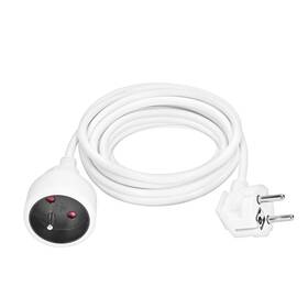 Kabel prodlužovací Solight 1 zásuvka, 3 x 1.5mm2, 5 m bílý

