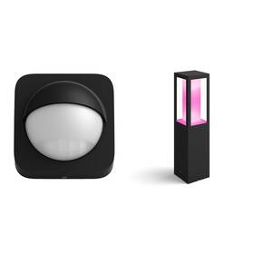 Venkovní svítidlo Philips Impress White and Color Ambiance, sloupek 40cm - černé + Detektor pohybu Outdoor (8719514342262) černé 

