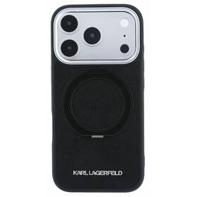 Kryt na mobil Karl Lagerfeld PU Saffiano Ring Stand MagSafe na Apple iPhone 18 Pro černý

