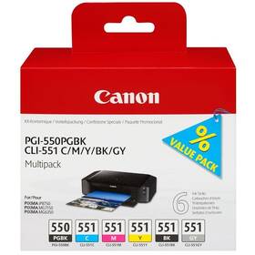Inkoustová náplň Canon PGI550 + CLI551 Multi pac, 319 stran, vícebarevná

