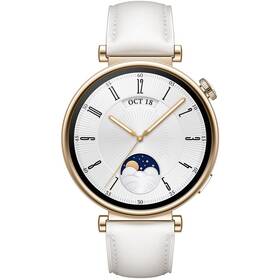Chytré hodinky Huawei Watch GT 4 41 mm - Gold + White Leather Strap 
