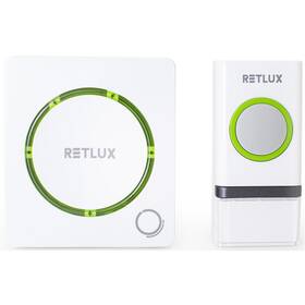 Zvonek bezdrátový RETLUX RDB 110, do sítě 230V + bateriové tlačítko bílý

