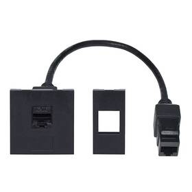 Zásuvka Solight RJ45 Cat6, doplňkový modul pro vestavné zásuvky série PP128 černý

