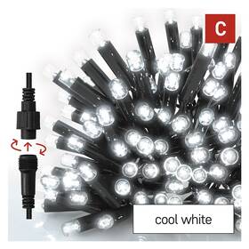 LED řetěz EMOS CHAIN 100LED, IP44, CW (10m) černý

