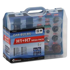 Autožárovka Compass 12 V servisní box MEGA H1 + H7 + pojistky 

