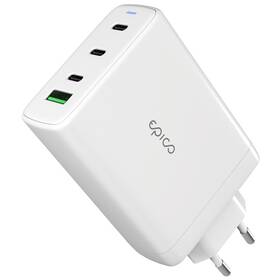 Nabíječka do sítě Epico UltraBoost GaN 140W 3xUSB-C/1xUSB-A bílá barva
