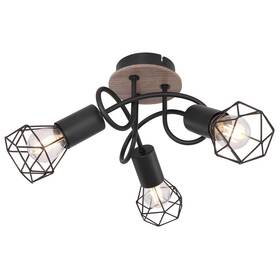 Bodové svítidlo GLOBO Xara I, 3xE14, 40W černé/dřevo

