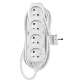 Kabel prodlužovací EMOS 4x zásuvka, 5m bílý

