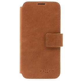 Pouzdro na mobil flipové FIXED ProFit na Apple iPhone 12/12 Pro hnědá barva
