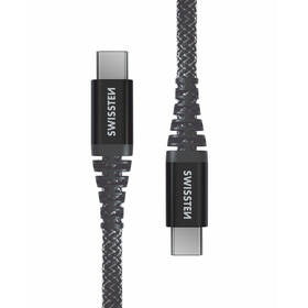 Kabel Swissten ARAMID REINFORCED USB-C/Lightning, 1,5 m antracitový

