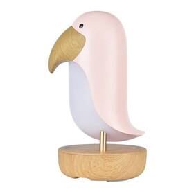 Dětská LED lampička Rabbit & Friends ptáček s reproduktorem bílá barva
