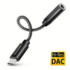 Redukce Axagon USB-C na 3.5mm jack - Hi-Res DAC audio adaptér černá

