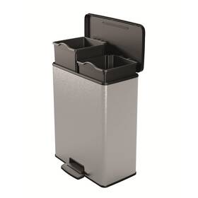 Odpadkový koš na tříděný odpad Curver Duo 26 l+26 l stříbrný

