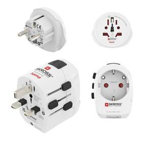 Cestovní adaptér Hama World Travel Pro Light USB, 3-pól, 2xUSB-A bílý

