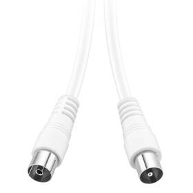 Koaxiální kabel GoGEN 3,5m, rovný konektor bílá barva
